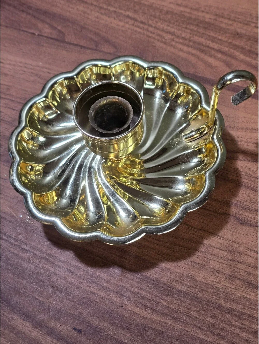 Vintage Gold Plated Chamberstick Retro 3.5